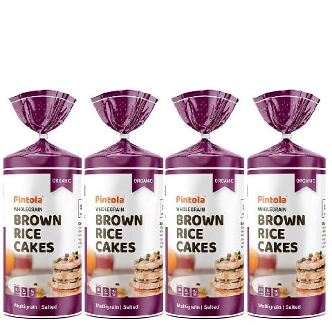1 - Pintola Wholegrain Brown Rice Cakes,  Multigrain Salted (Pack of 4)  130 g 