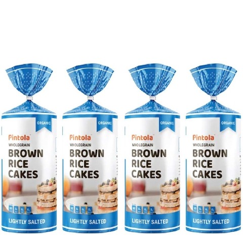 1 - Pintola Wholegrain Brown Rice Cakes,  Lightly Salted (Pack of 4)  130 g 