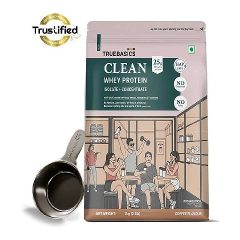3 - TrueBasics Clean Whey Protein (Isolate + Concentrate) OP, 2.2 lb Coffee