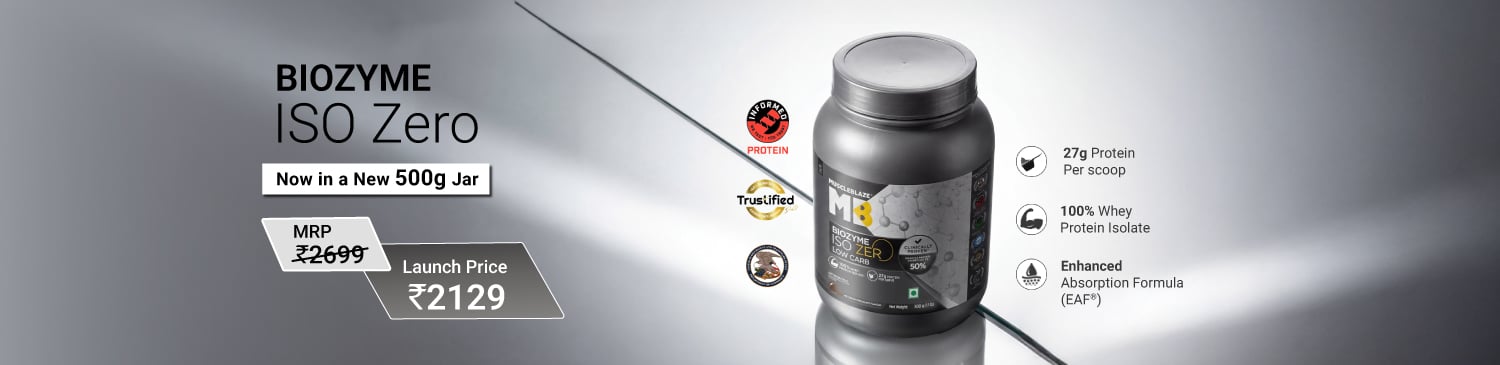 MuscleBlaze Biozyme Iso-Zero, 500 g (1.1 lb), Low Carb Ice Cream Chocolate | Launch - 2129