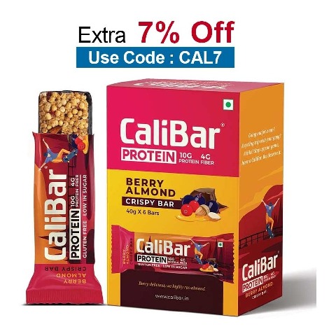 Calibar Protein Bar 10g Protein,  6 bar(s)  Berry Almond 