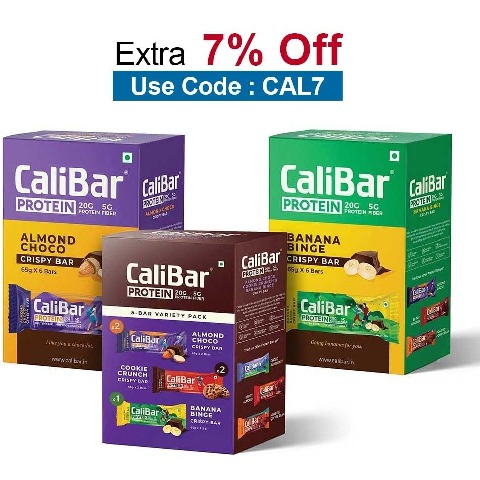 Calibar Protein Bar 20g Protein,  17 bar(s)  Almond choco (Pack of 6) 