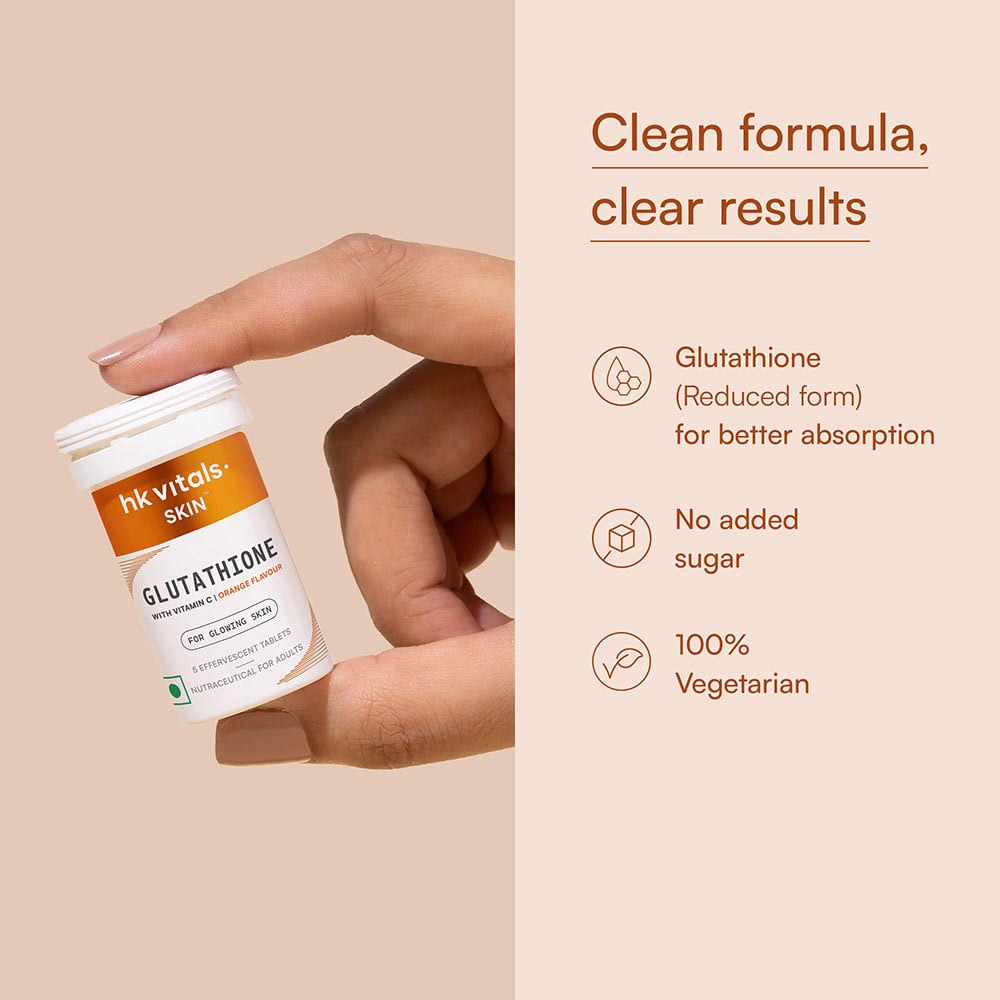 8 - HK Vitals Glutathione Effervescent with Vitamin C,  Orange (Pack of 5)  5 tablet(s) 