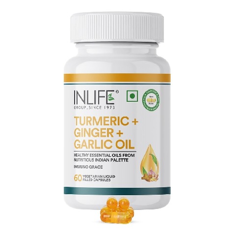 1 - INLIFE Turmeric Oil Ginger Oil Garlic Oil,  60 veggie capsule(s) 
