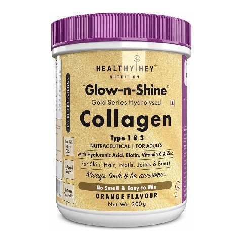 1 - HealthyHey Nutrition Gold Series Hydrolysed Bovine Collagen Type 1 & 3,  200 g  Orange 