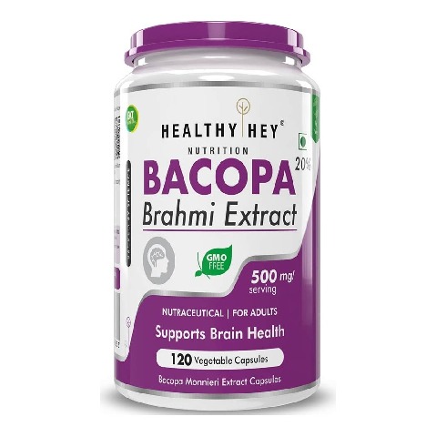 1 - HealthyHey Nutrition Bacopa Brahmi Extract, 120 capsules