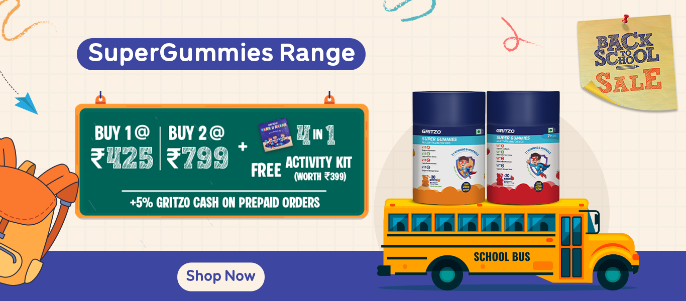 Super Gummies - Buy 1 @ 425 | Buy 2 @ 799 + Free 4 in 1 Activity Kit worth Rs. 399