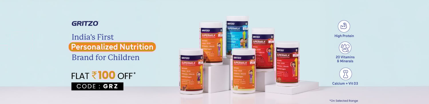 Gritzo SuperMilk Range | Flat Rs. 100 Off | GRZ | On Selected Range