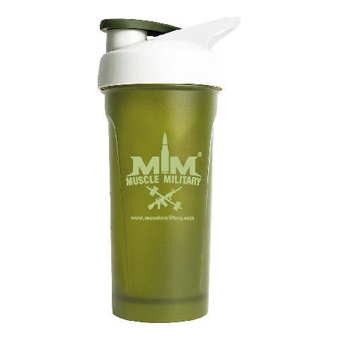 1 - Muscle Military Gym Shaker with Mixer Ball,  Army Green  700 ml 