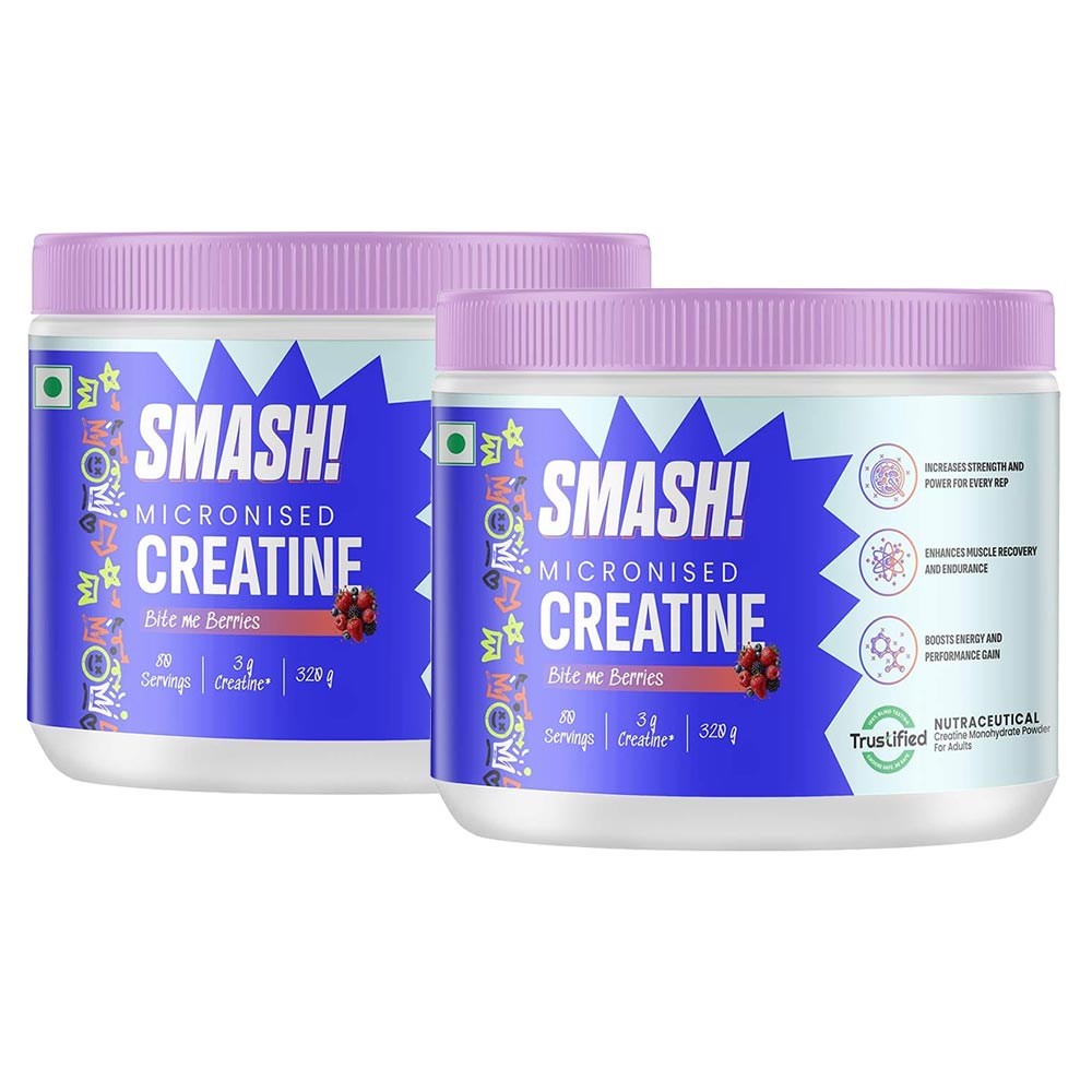 Smash Micronised Creatine Monohydrate Bite me Berries 320g Pack of 2-image-4