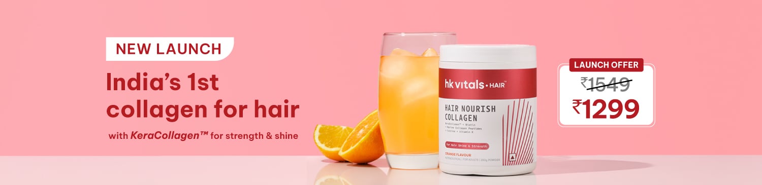 HealthKart HK Vitals Hair Nourish Collagen, 250 g, Orange | Launch - 1,299