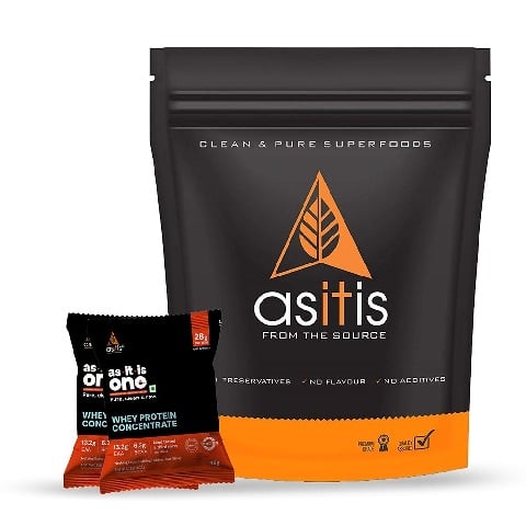 1 - AS-IT-IS Nutrition Whey Protein Concentrate 80%,  25 sachets/pack  Unflavoured 