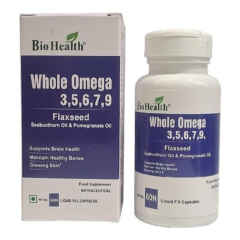 1 - Bio Health Whole Omega 3 5 6 7 9,  60 capsules 