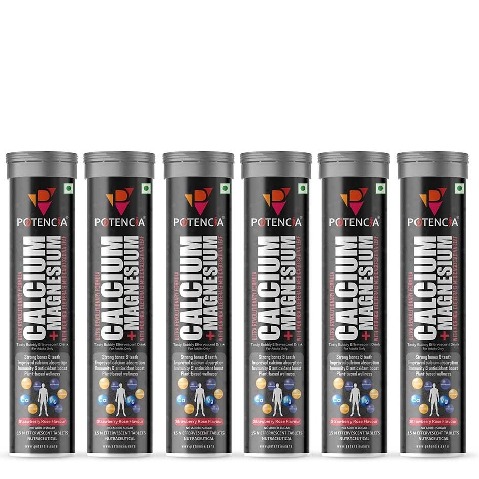 1 - Potencia Calcium + Magnesium Effervescent, 15 tablet(s) Strawberry Rose (Pack of 6)