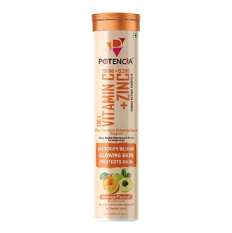 1 - Potencia Amla Vitamin C + Zinc Effervescent,  15 tablet(s)  Orange 
