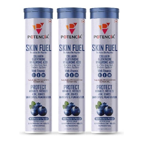 1 - Potencia Skin Fuel Effervescent, 15 tablet(s) Mint Blueberry (Pack of 3)