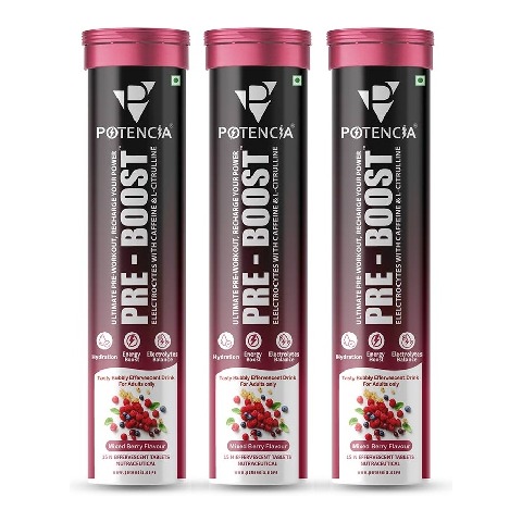 1 - Potencia Pre - Boost Effervescent,  15 tablet(s)  Mixed Berry (Pack of 3) 