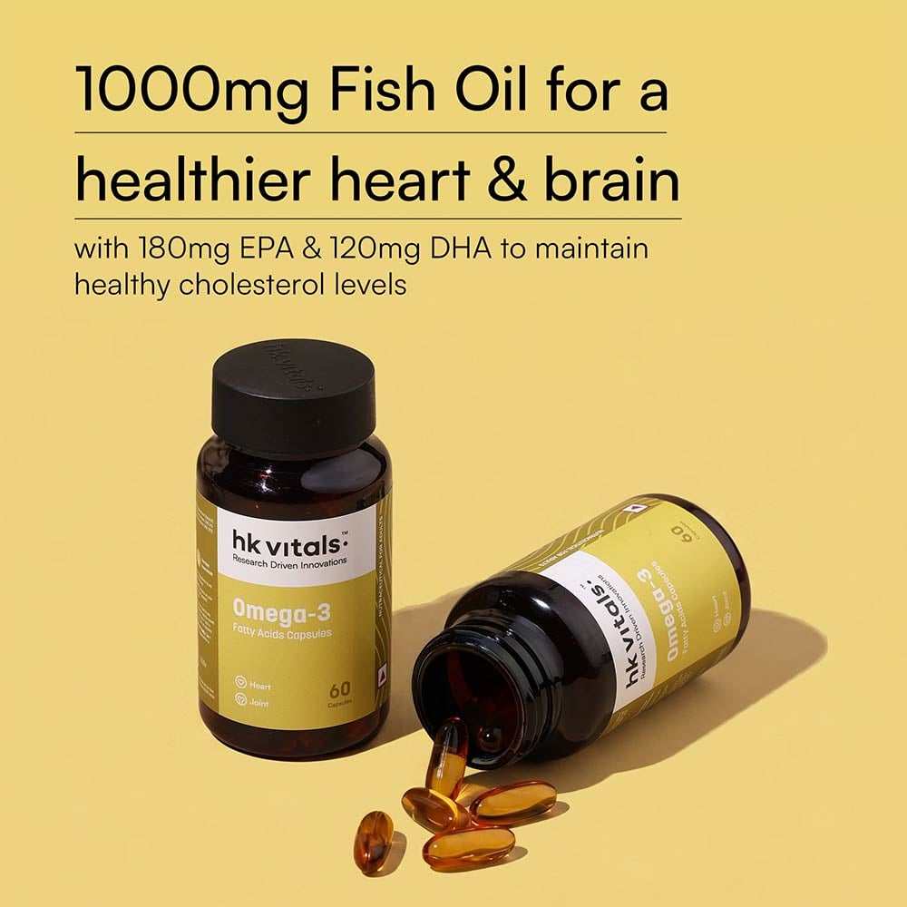 4 - HK Vitals Omega-3 1000mg with 180mg EPA & 120mg DHA,  60 capsules