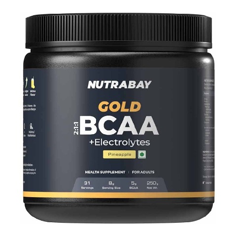 1 - Nutrabay Gold 2:1:1 BCAA + Electrolytes, 0.55 lb 31 Servings Pineapple