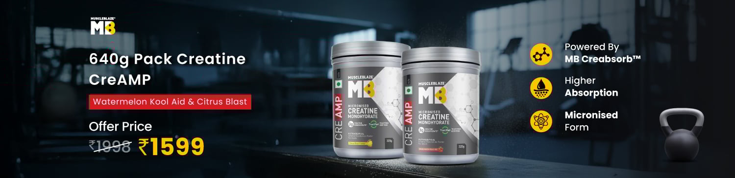 MuscleBlaze Creatine CreAMP 640g Pack - Watermelon Kool Aid and Citrus Blast @ 1599