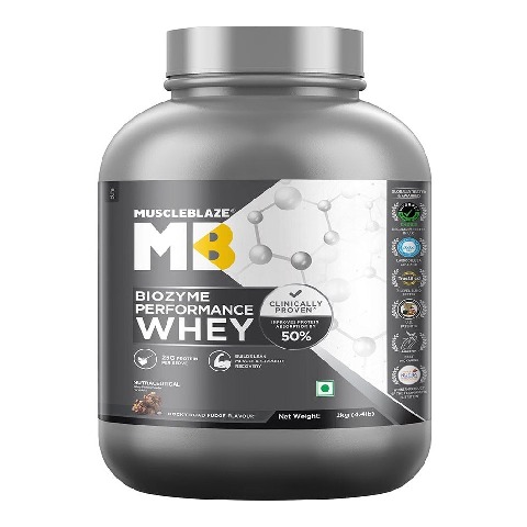 1 - MuscleBlaze Biozyme Performance Whey Protein Powder, 4.4 lb Rocky Road Fudge