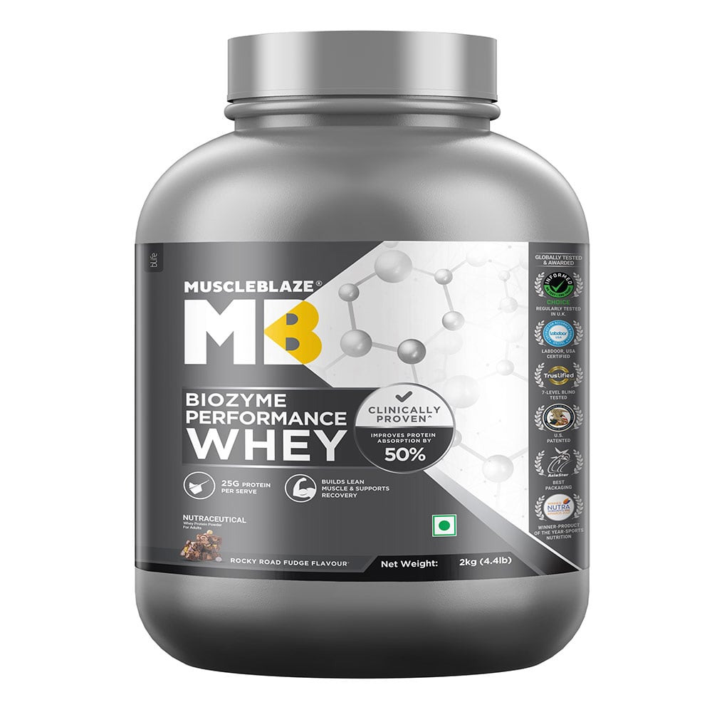 MuscleBlaze Biozyme Performance Whey Protein Powder (Old MRP), 4.4 lb Rocky Road Fudge-picture-15