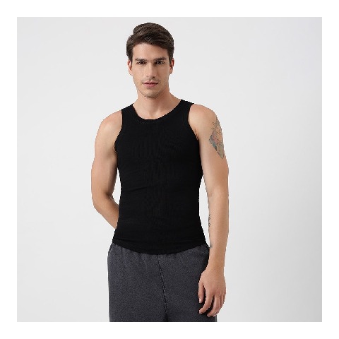 1 - ZVERSE Aero Ribbed Vest,  Medium  Black Riot 
