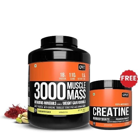 QNT Muscle Mass 3000,  6.6 lb  Kesar Kaju Pista 