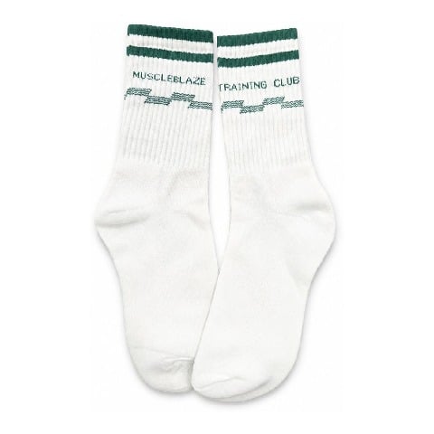 1 - MuscleBlaze Training Club Socks,  White  Free Size 