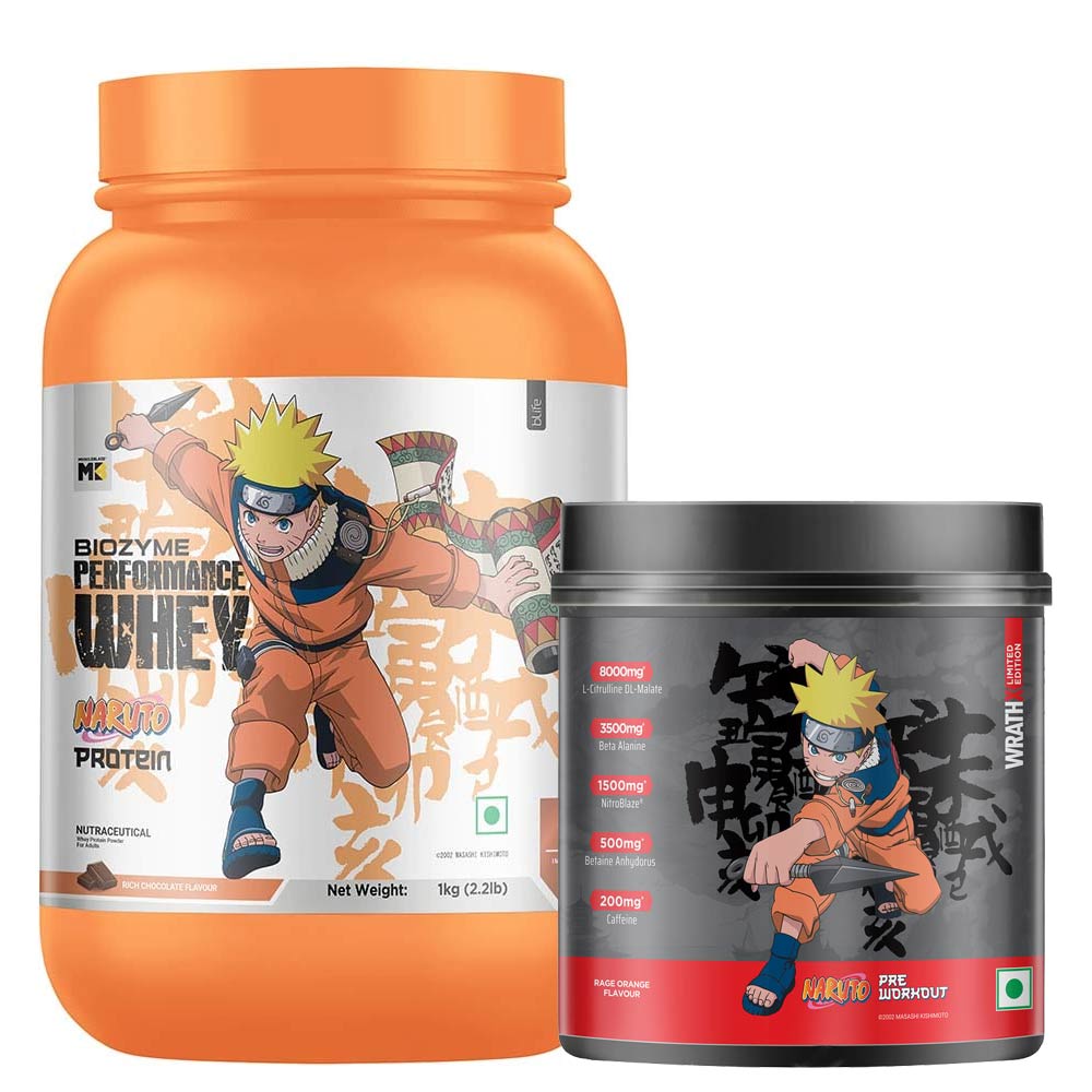 muscleblaze Biozyme Performance Whey 1 kg & Pre Workout WrathX 540g Special Naruto Edition Stack-picture-18