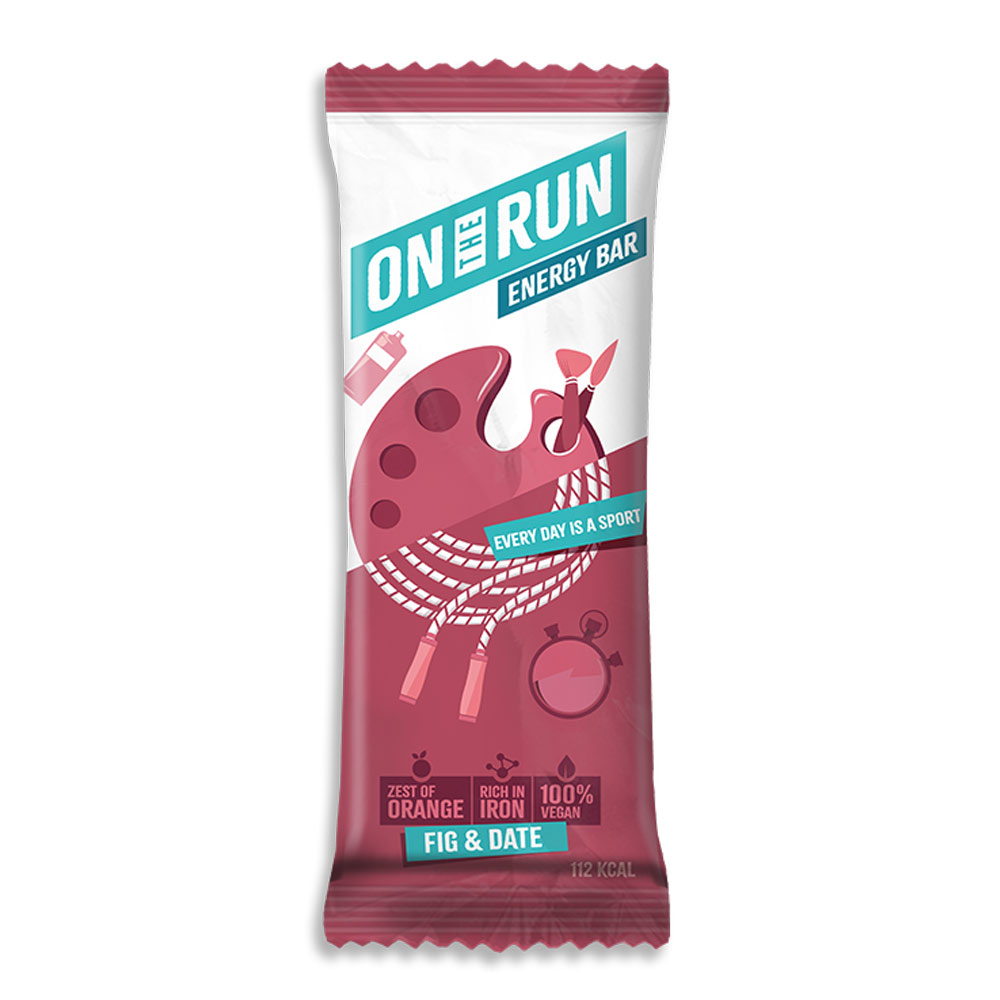 2 - On The Run Energy Bar,  6 Piece(s)/Pack  Fig & Date 
