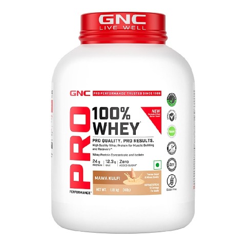 1 - GNC Pro Performance 100% Whey Protein New Formulation, 4 lb Mawa Kulfi
