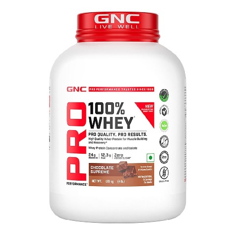 1 - GNC Pro Performance 100% Whey Protein New Formulation, 4 lb Chocolate Supreme