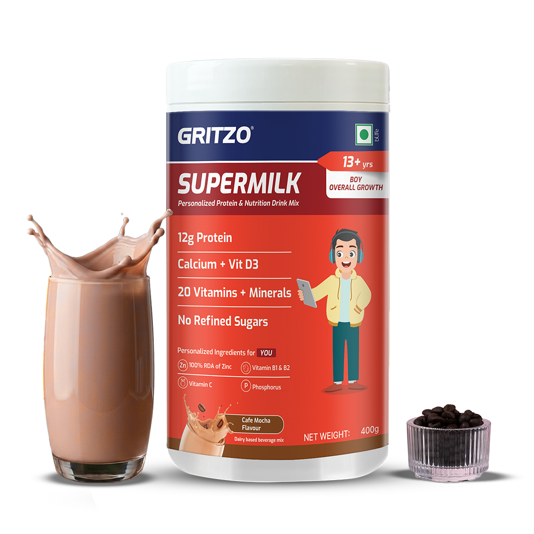 1 - Supermilk Overall Growth for Boy 13+ years, 400 g Cafe Mocha 13+ Yrs Boy Overall Growth With Unrefined Sugar