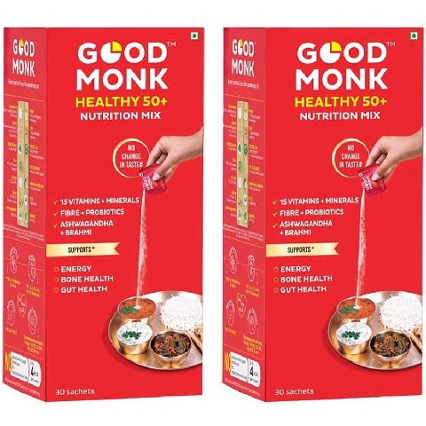 1 - Good Monk Healthy 50+ Nutrition Mix,  Unflavoured (Pack of 2)  30 sachets/pack 