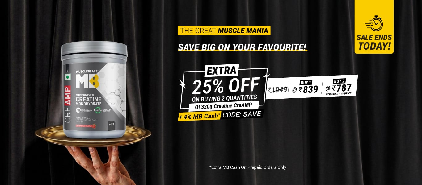 Sale Ends Today: Creatine CreAMP 250g & above: Buy 1 @ Extra 20% & Buy 2 @ Extra 25% Off W/code: SAVE