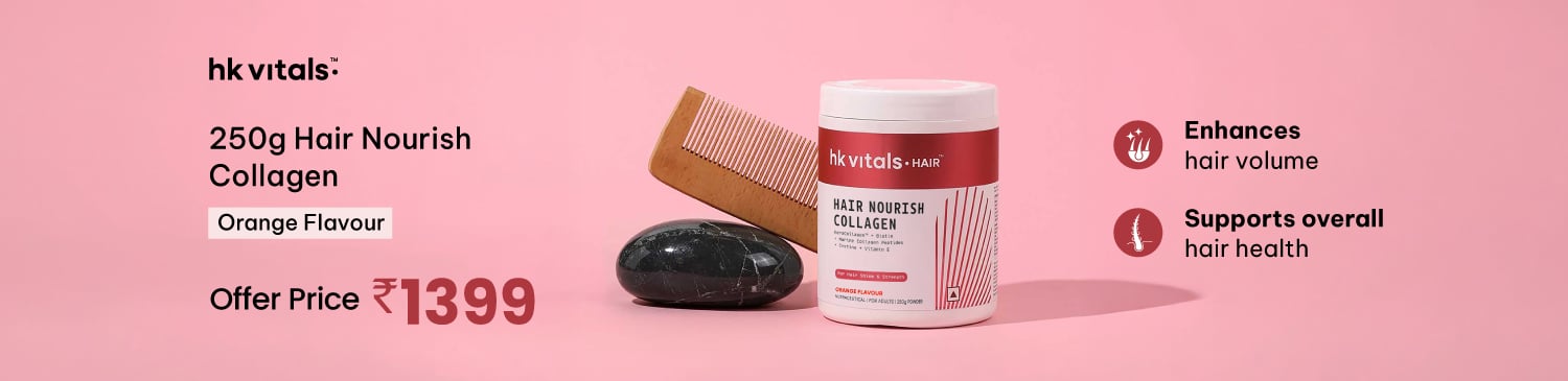 HealthKart HK Vitals Hair Nourish Collagen, 250 g, Orange | Offer Price - 1399