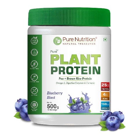 1 - Pure Nutrition Pure Plant Protein,  500 g  Blueberry Blast 
