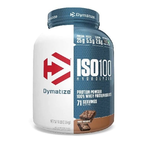 Dymatize ISO100 Whey Protein Isolate, 5 lb Fudge Brownie