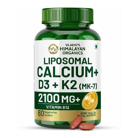 1 - Vlado's Himalayan Organics Liposomal Calcium 2100mg with Vitamin D3 + K2 (MK-7) & Vitamin B12, 60 tablet(s) Unflavoured