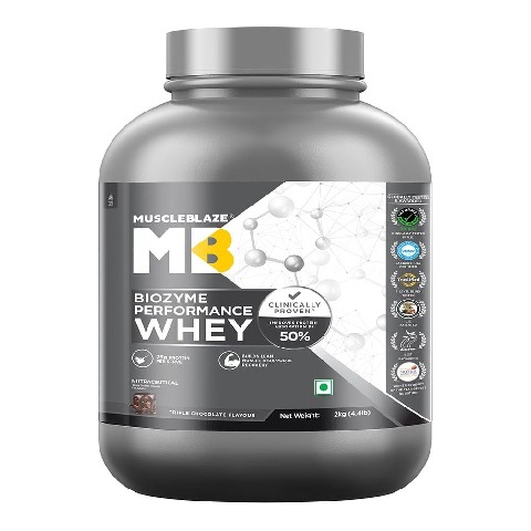 1 - MuscleBlaze Biozyme Performance Whey, 4.4 lb Triple Chocolate