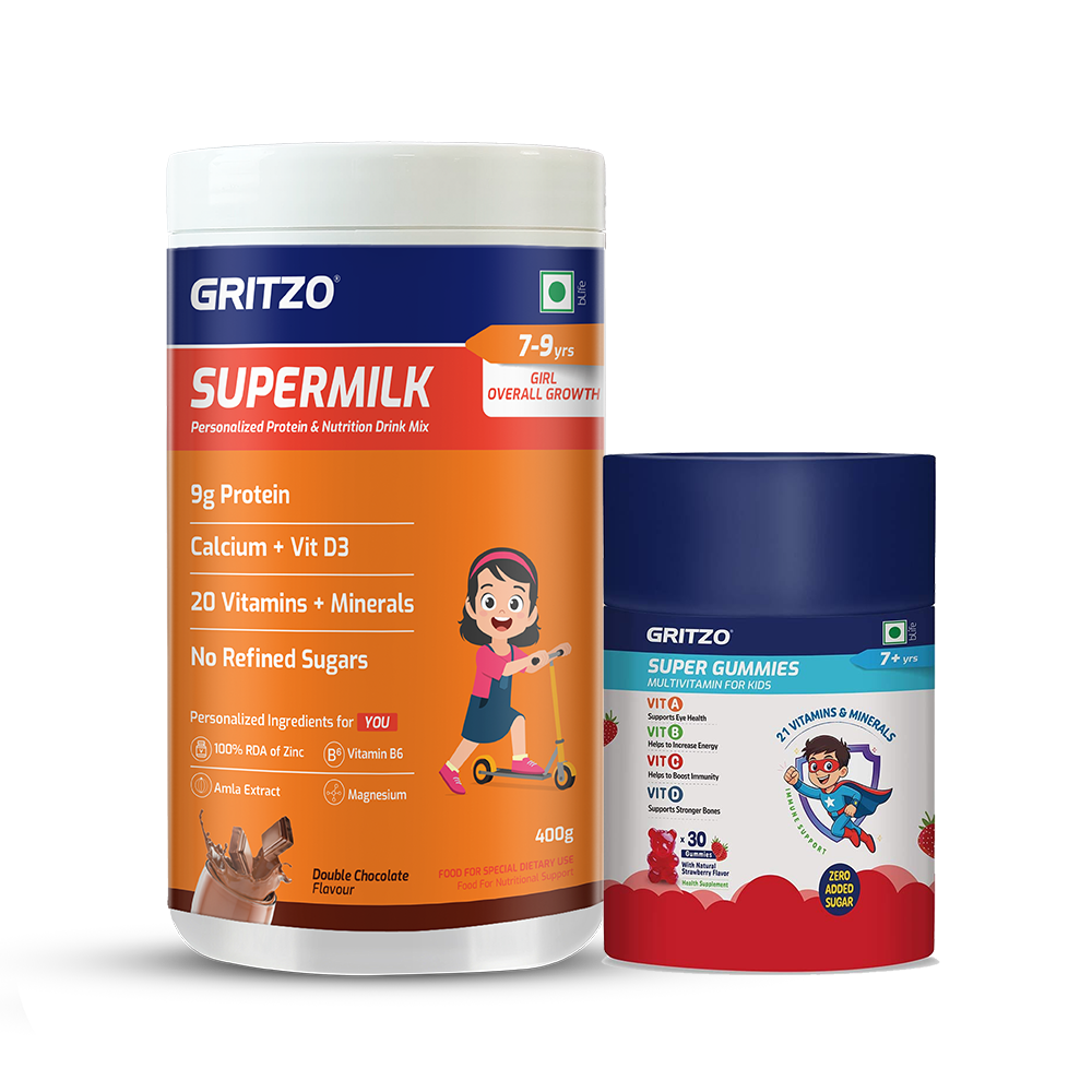 1 - Gritzo Immunity Kit, 400 g Chocolate 7-9 Yrs Girl Immunity Booster With Unrefined Sugar