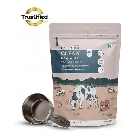 TrueBasics Clean Raw Whey Concentrate,  2.2 lb  Unflavoured 