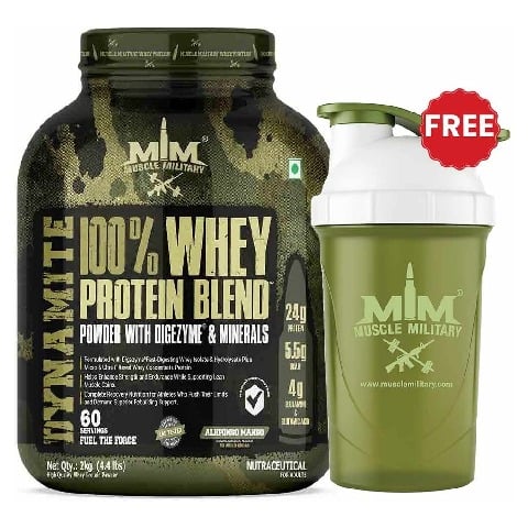 Muscle Military Dynamite 100% Whey Protein Blend, 4.4 lb Alphonso Mango