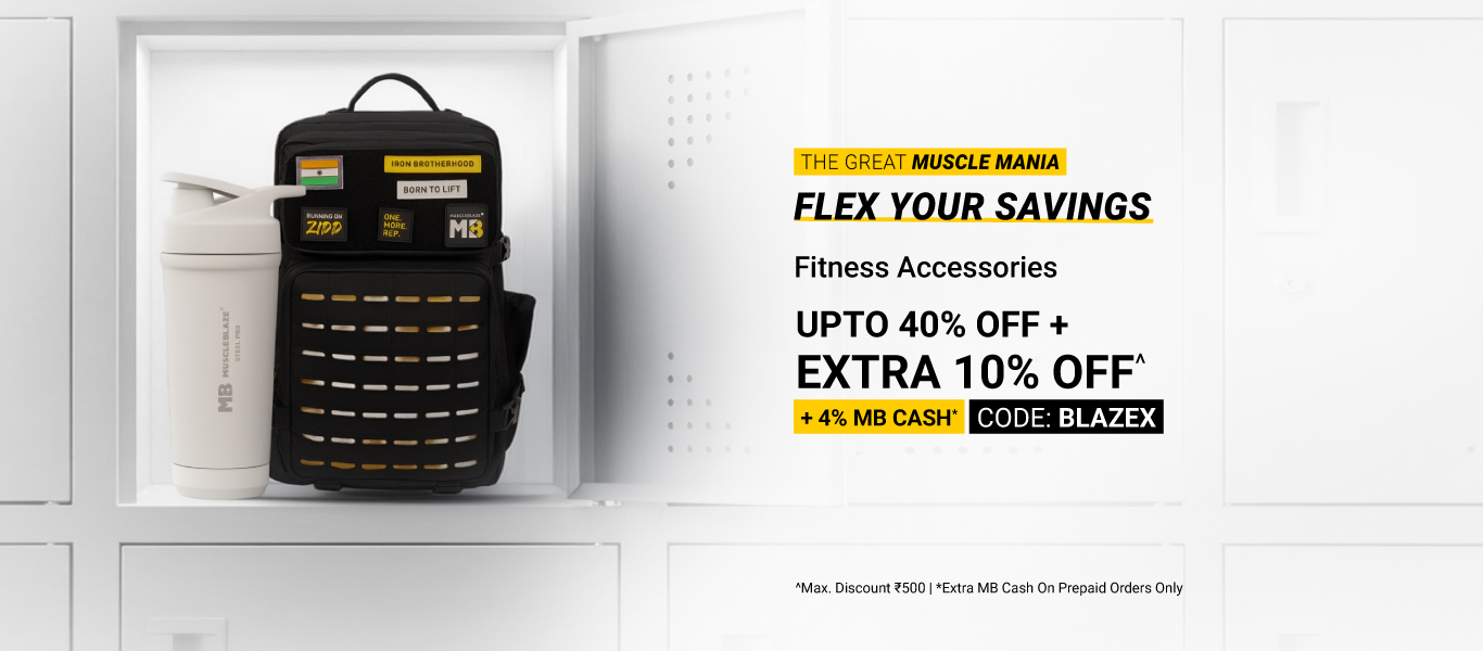 Fitness Accessories - Upto 40% Off + Extra 10% off, code: BLAZEX + 4% MB Cash
