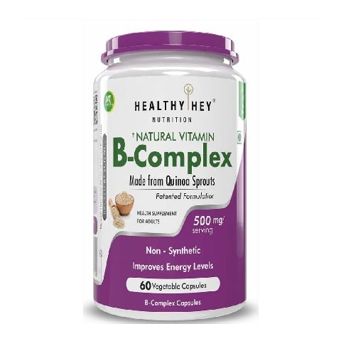 1 - HealthyHey Nutrition Natural Vitamin B-Complex, 60 capsules Unflavoured