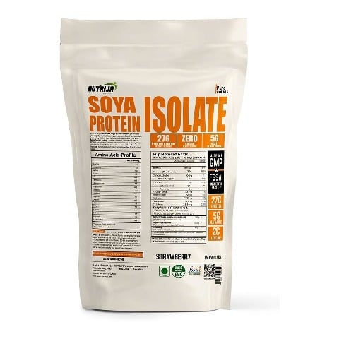 NutriJa Soya Protein Isolate 90%, 1 lb Strawberry