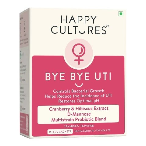 1 - Happy Cultures Bye Bye UTI Cranberry, 15 sachets/pack