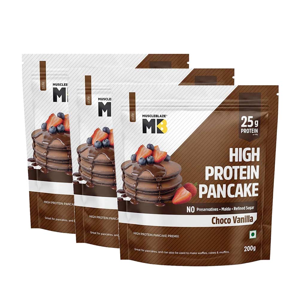 MuscleBlaze High Protein Pancake 200g x 3 Pack Choco Vanilla-image-28