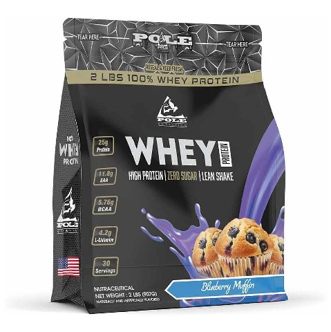1 - Pole Nutrition Whey Protein,  2 lb  Blueberry Muffin 